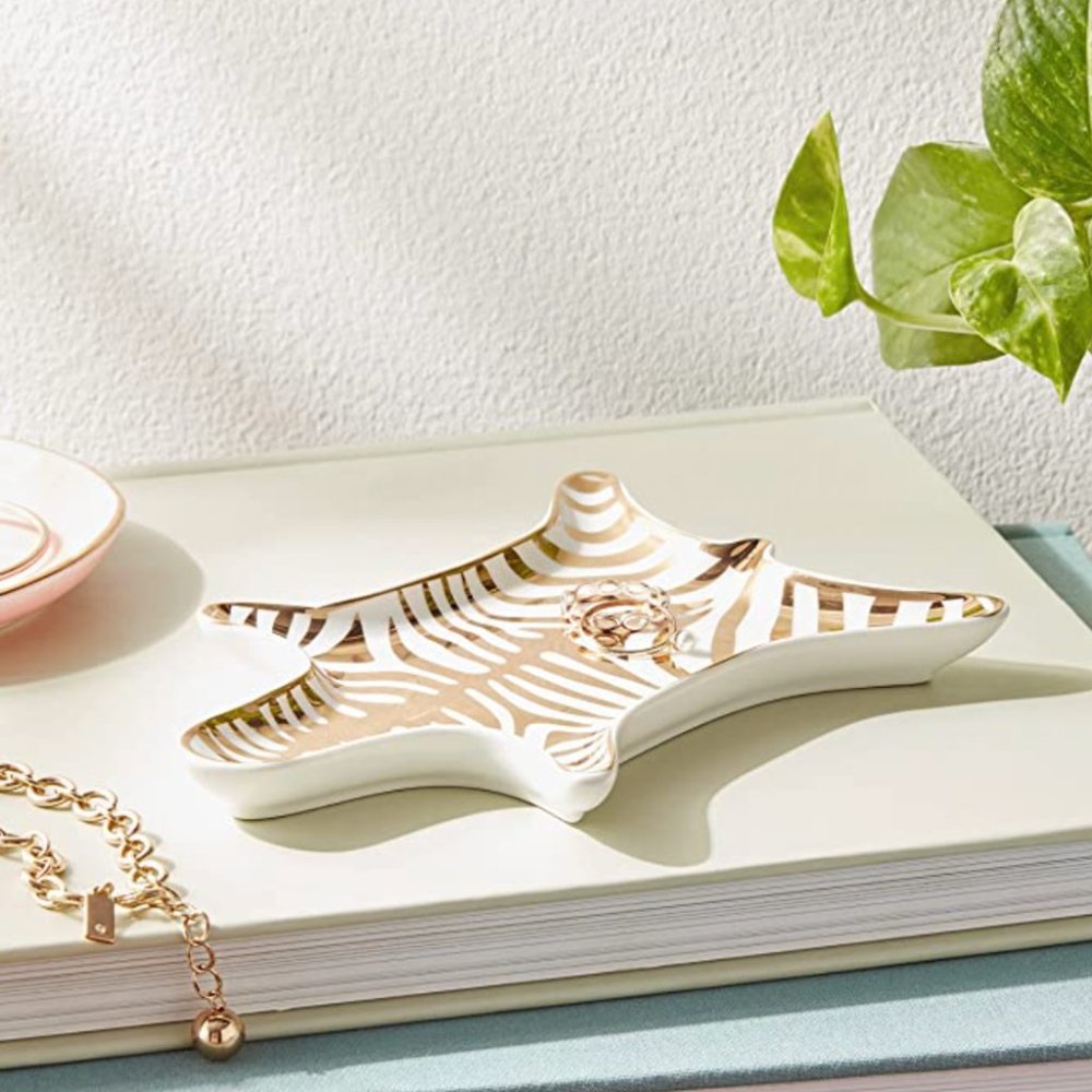 Jonathan Adler Zebra Stacking Dish Gold